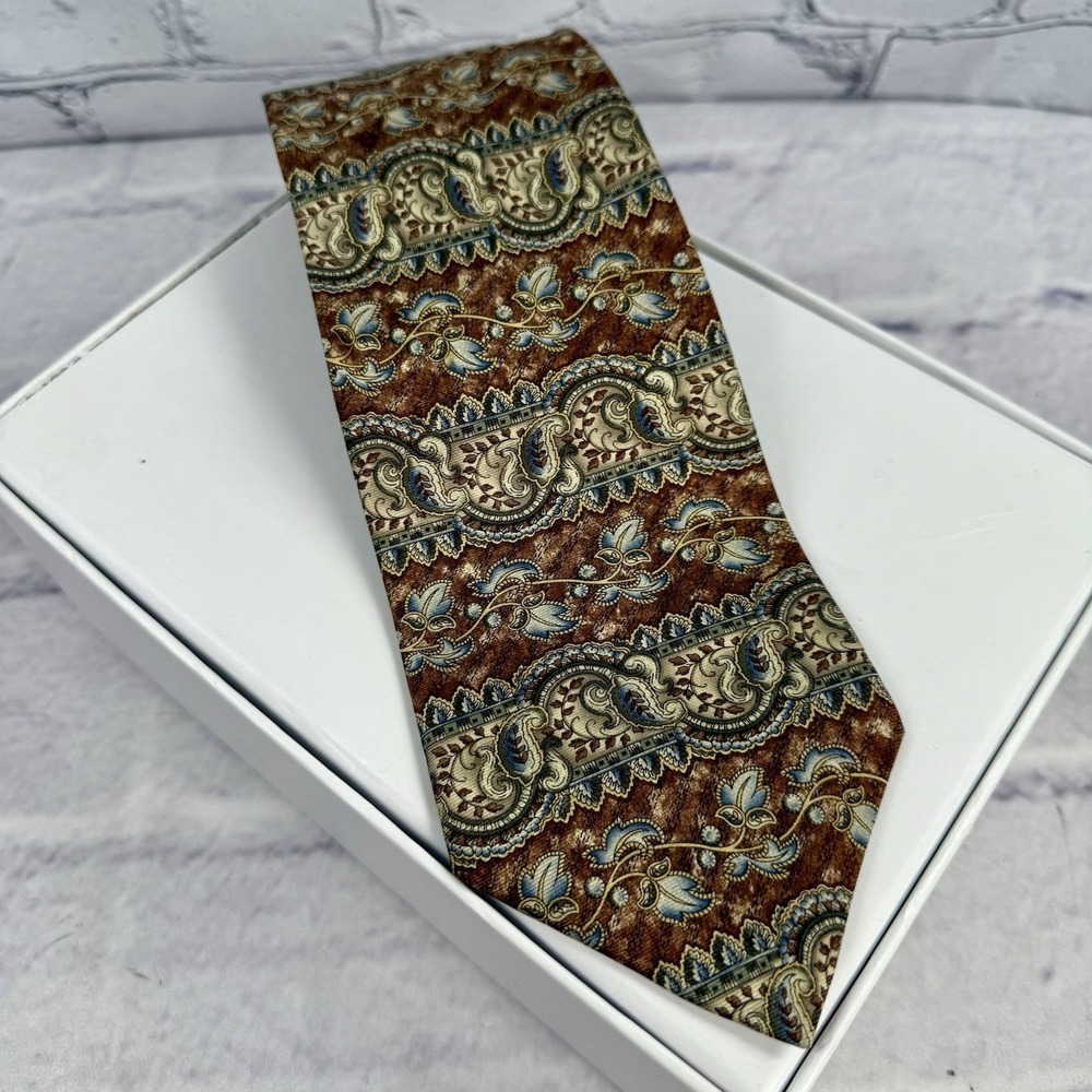 Vintage Bill Blass Men's Silk Tie Paisley Jacquard Made‎ in USA 58" Luxury